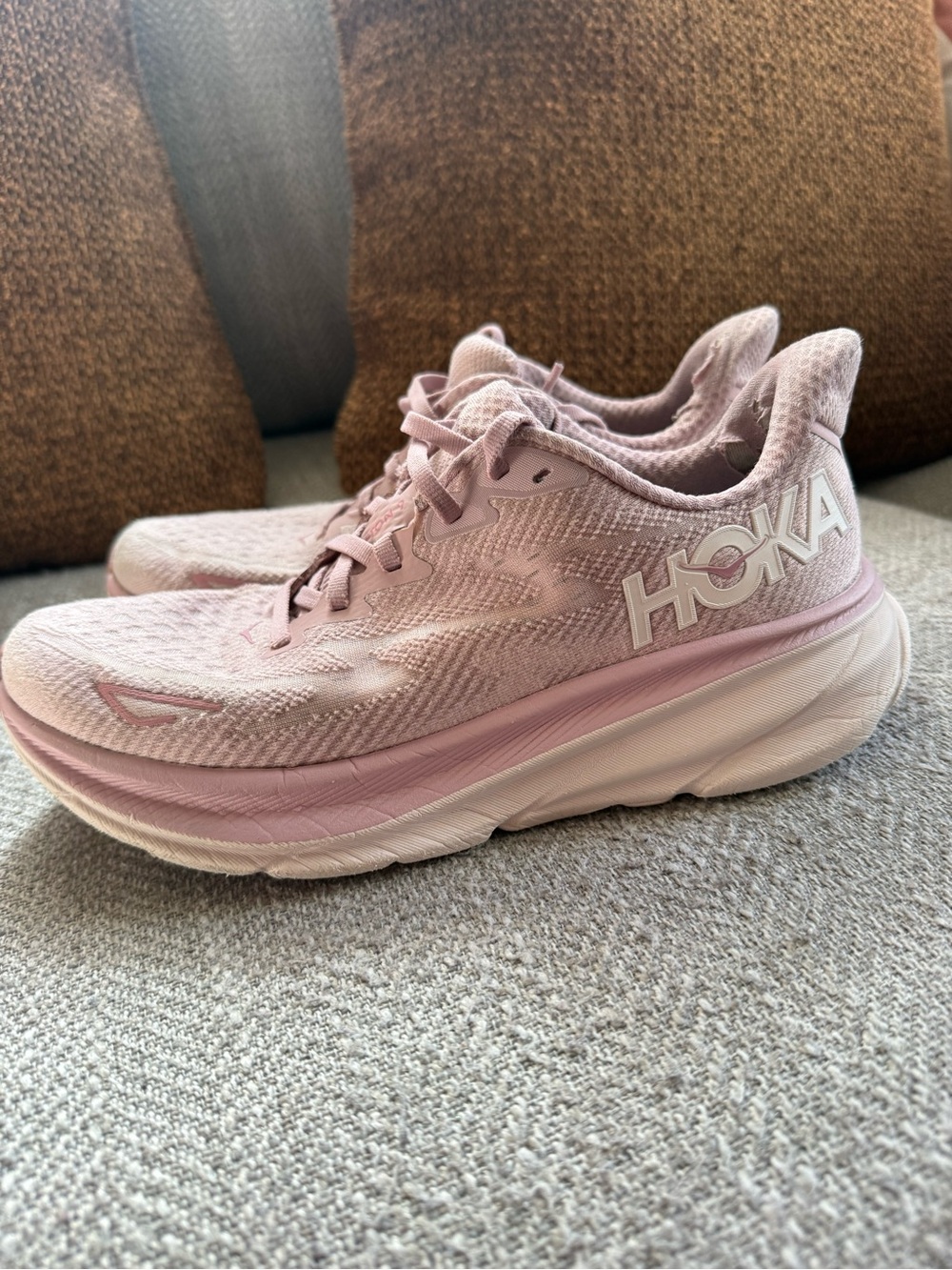 Hoka Women's Light Pink Cushioned Running Shoes